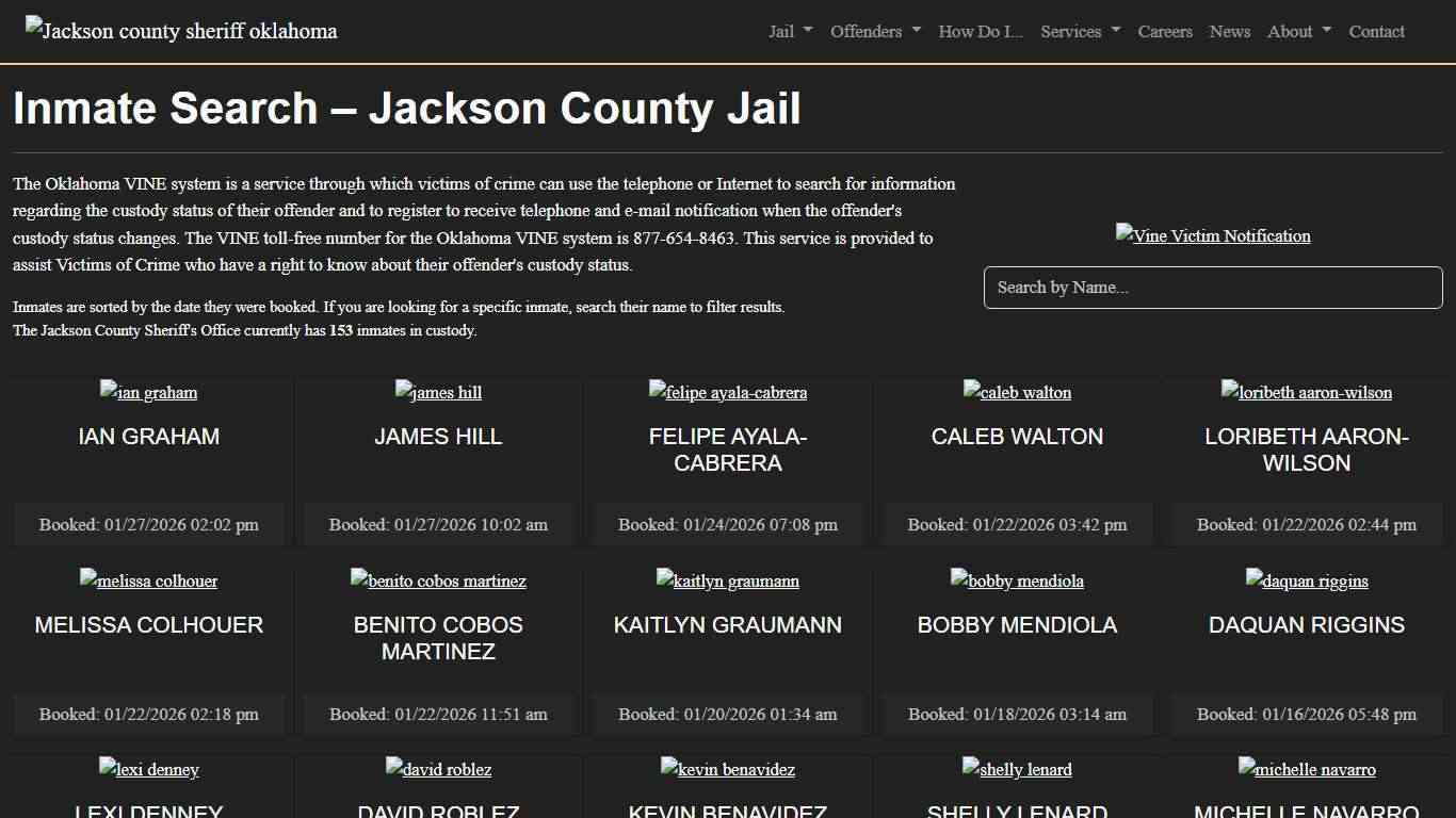 Inmate Search Jackson County Sheriff's Office